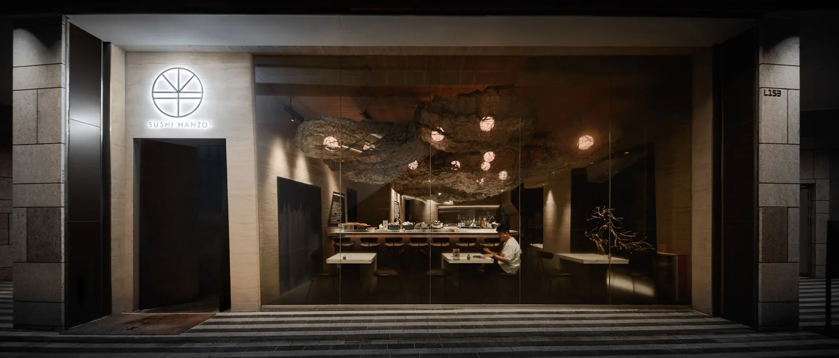 Modern restaurant interior with magnolia wood features