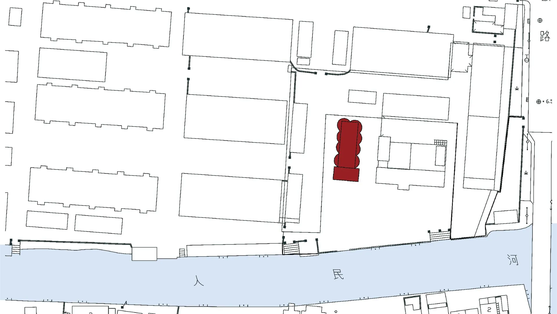 Blueprint of an urban development project on paper