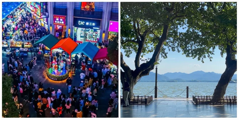 一條熙來攘往的街道,充滿人群與色彩繽紛的街頭小販。