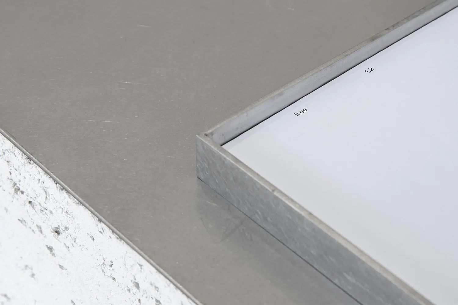 A metal interior design featuring industrial materials and minimalist design principles.