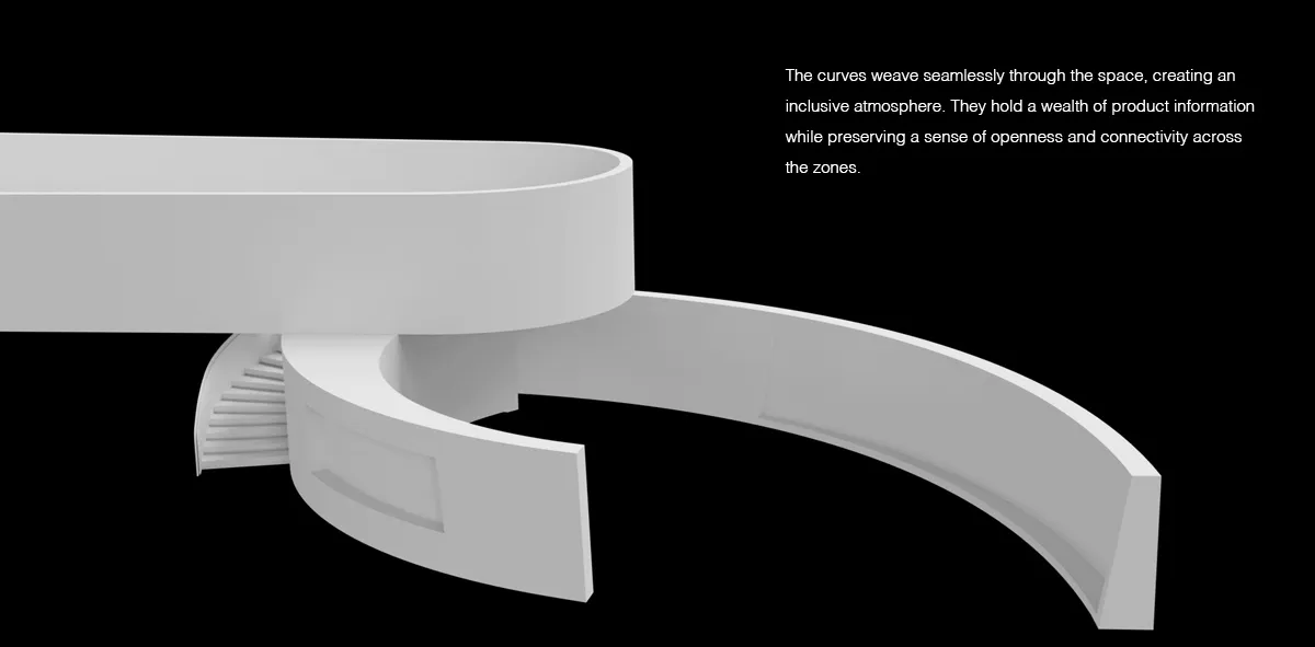Modern white plastic exhibition stall