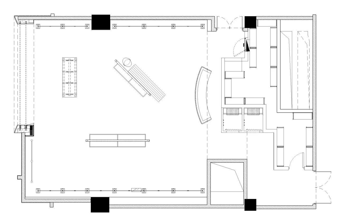Floor plan of a modern office layout