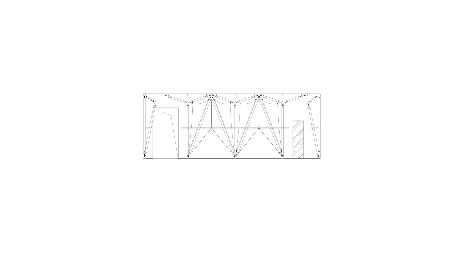 Industrial steel beam architectural plan showing structural layout