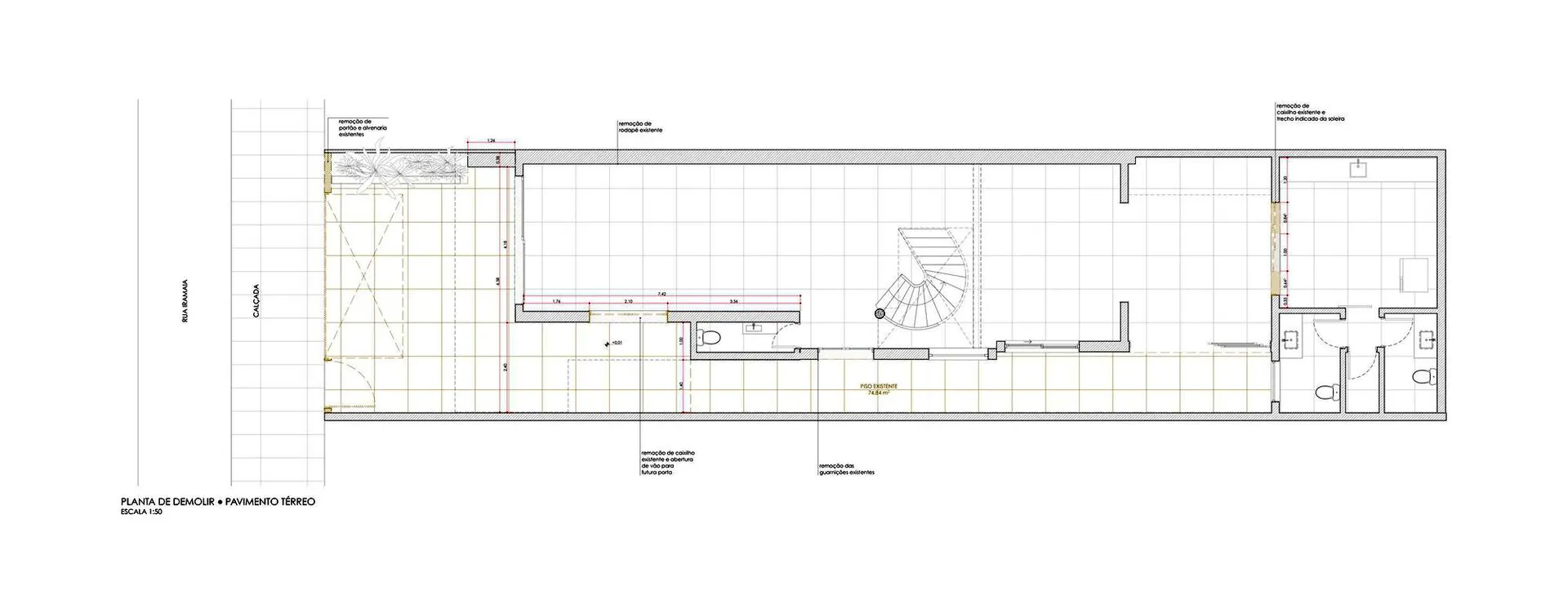 Modern architectural floor plan of an interior space