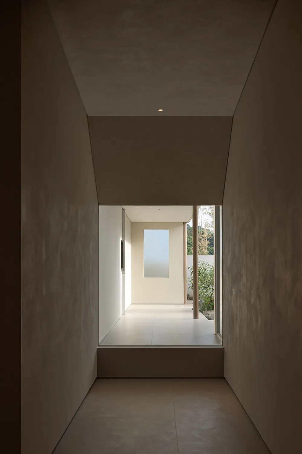 Modern interior design with a glass window.