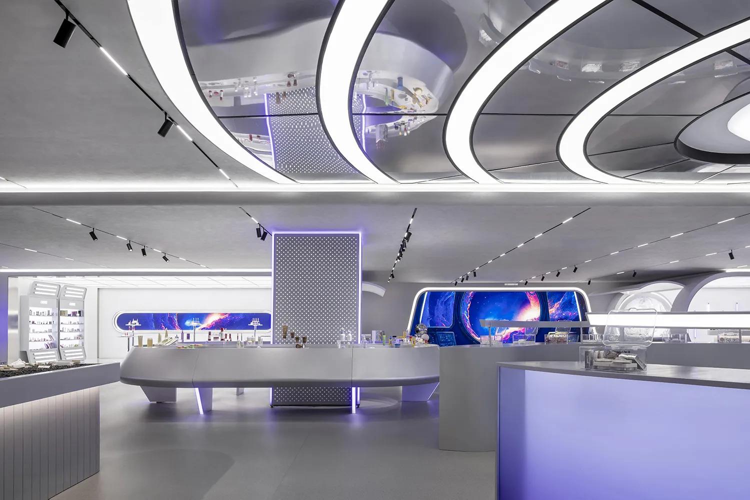 Modern retail store with glass and metal details