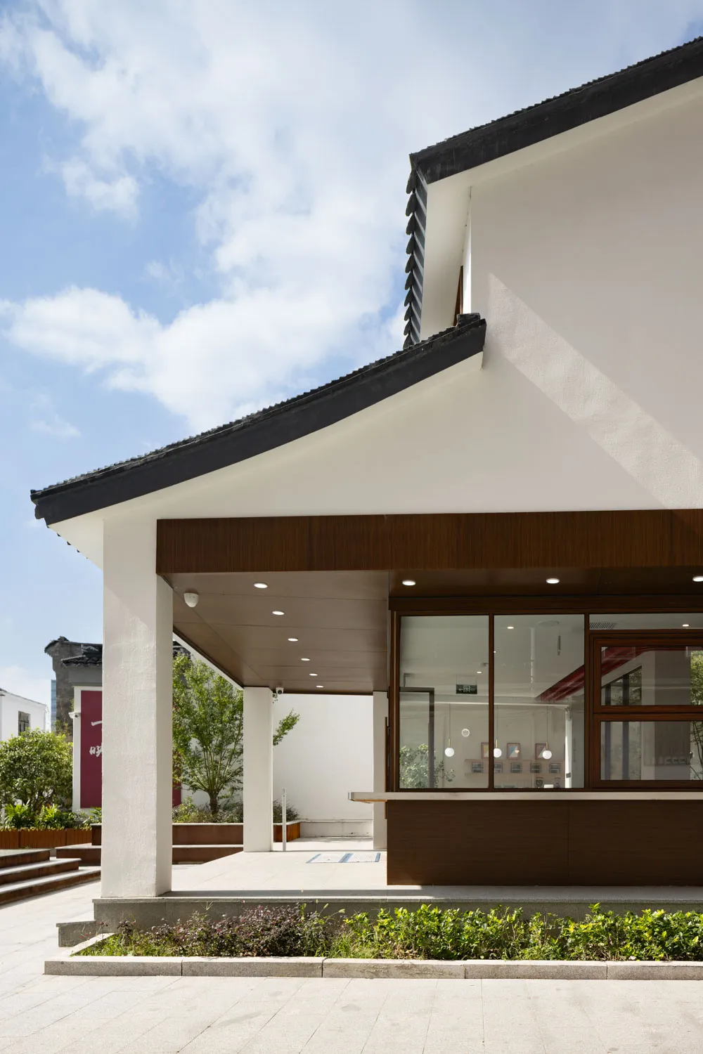 Modern building exterior with concrete and glass materials