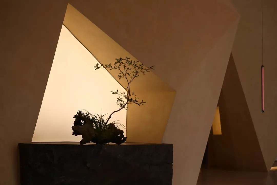 Minimalist living space with concrete flooring