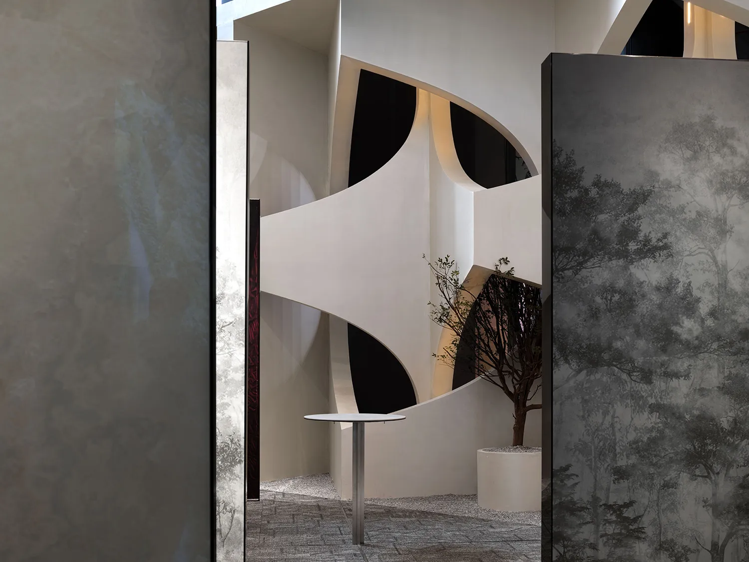 Contemporary architecture featuring concrete elements