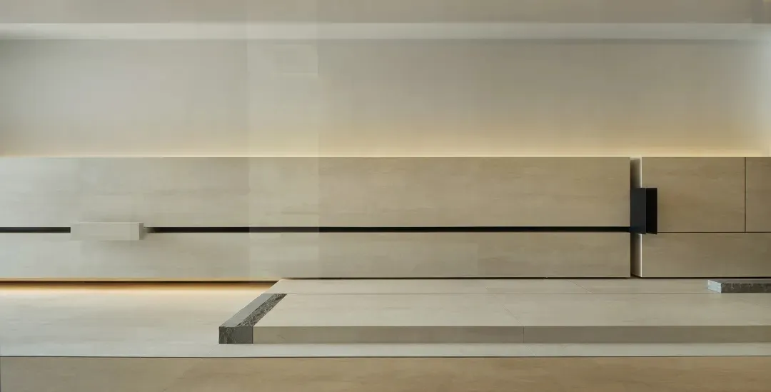 Modern interior design featuring wooden accents and minimalist furniture.