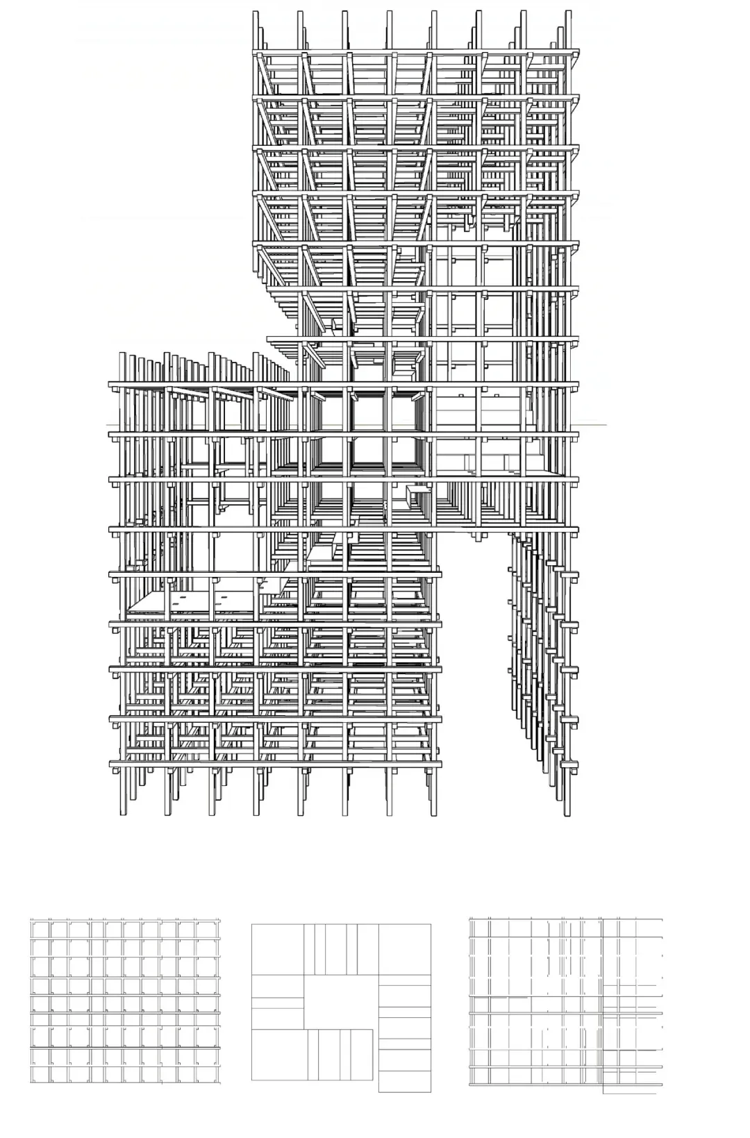 Metal framing structure of a building section