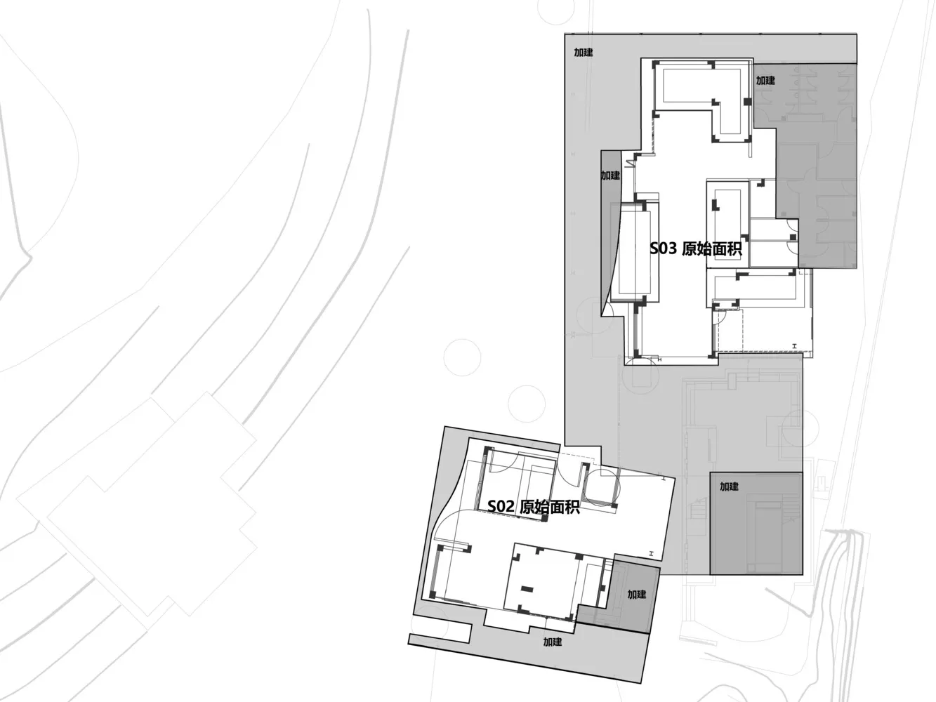 一張現代建築平面圖,展示建築內部空間配置與尺寸標示。
