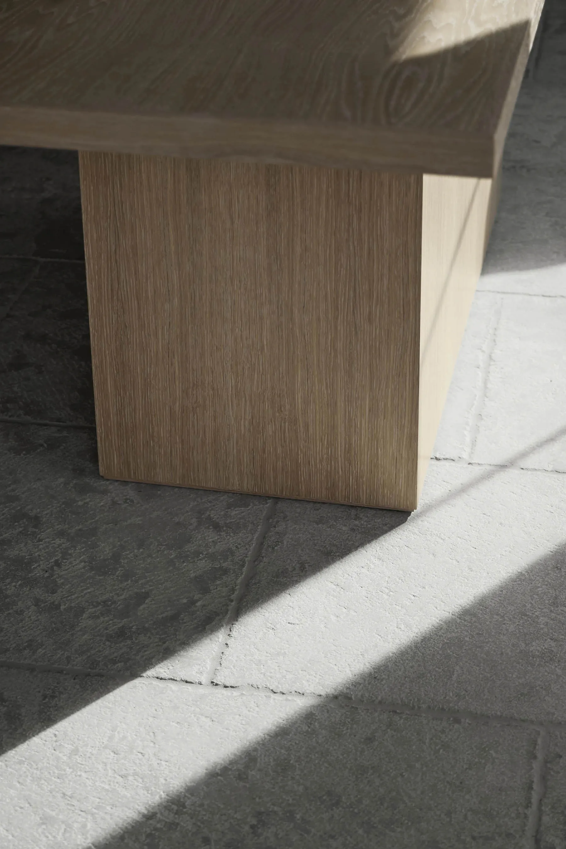 A modern minimalist interior design featuring wood.