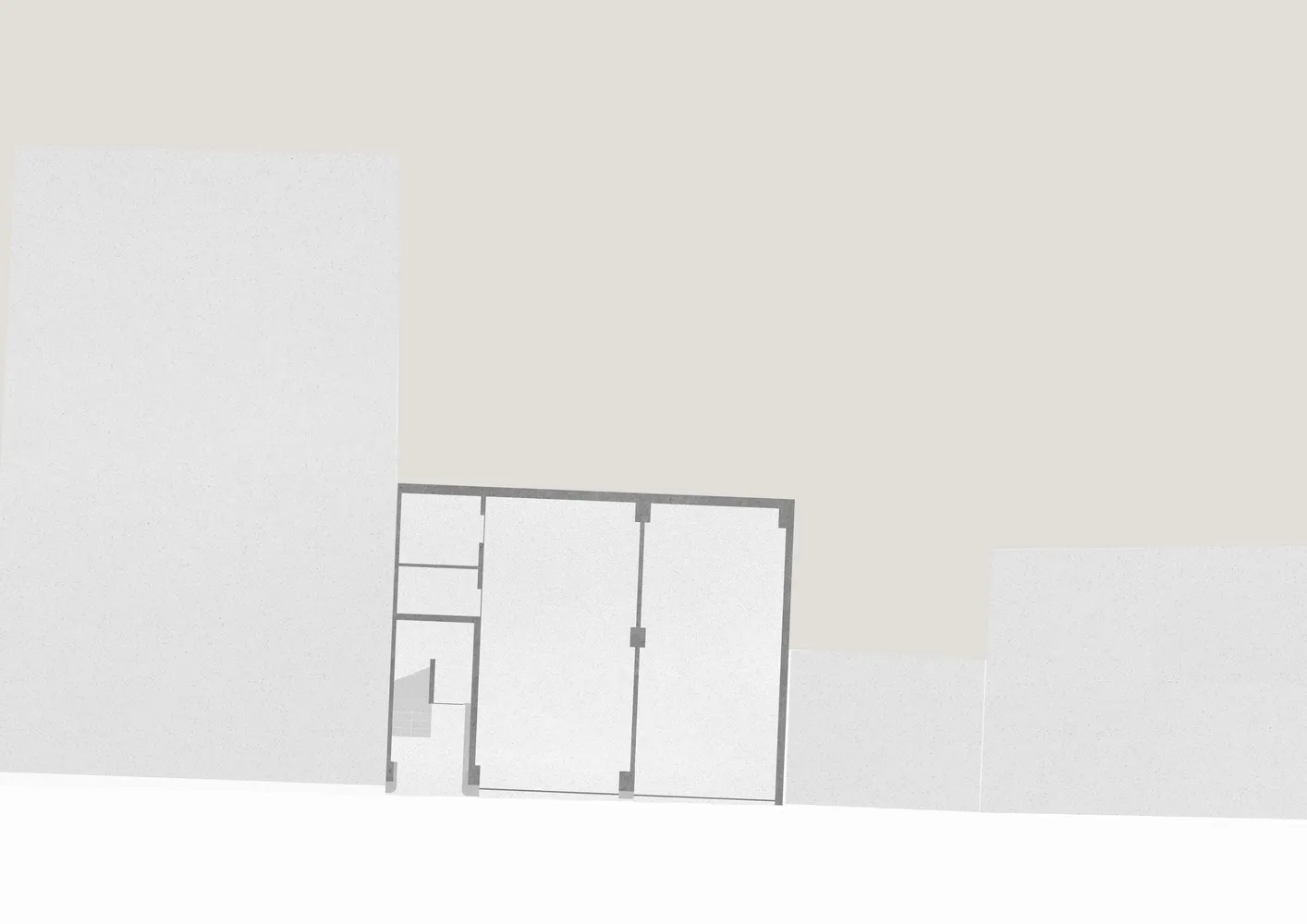 一張詳細的2D技術藍圖,呈現建築空間的配置。