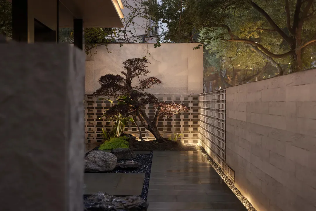 A modern residential interior with a focus on natural lighting and clean lines.