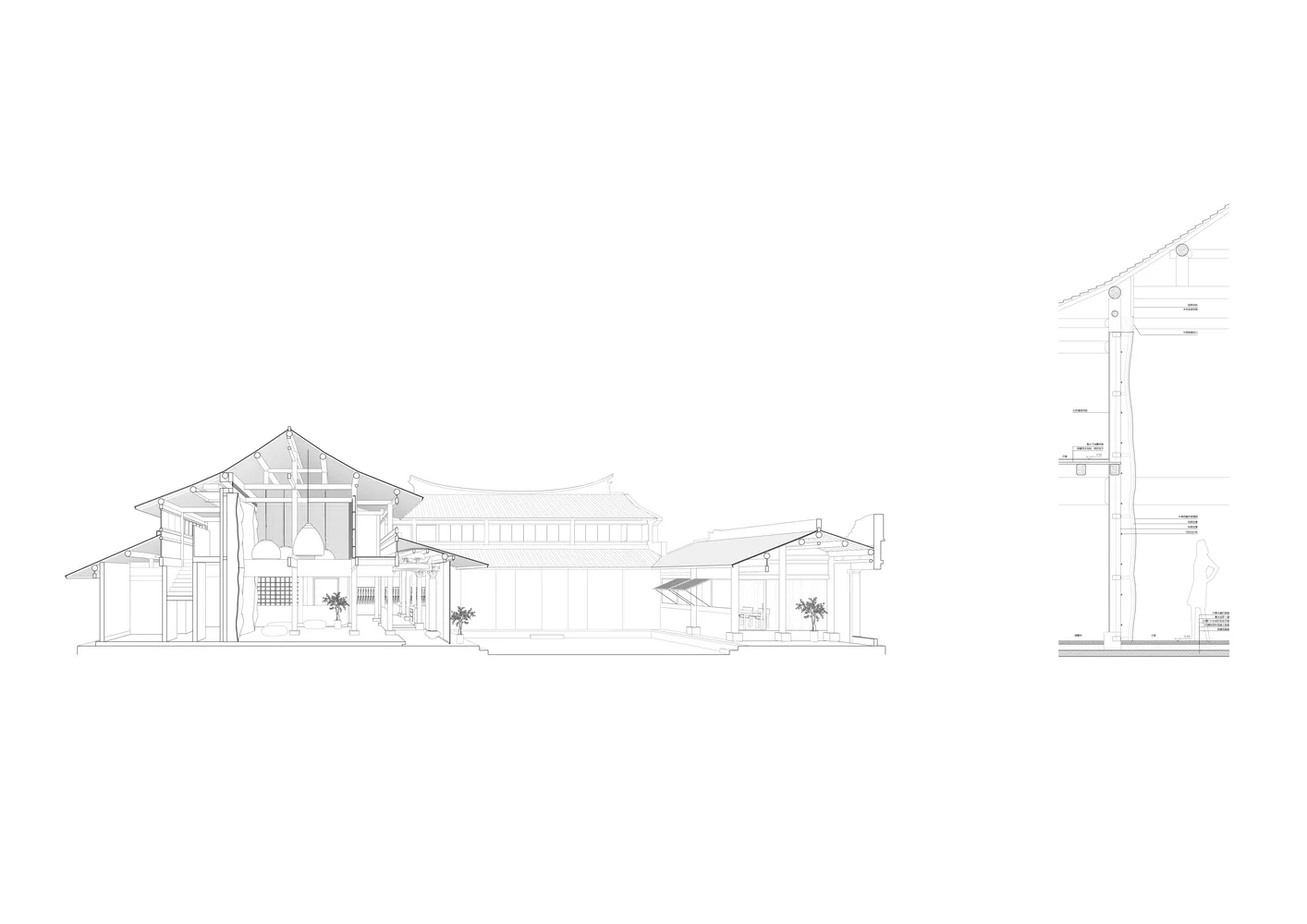 以木質材料呈現的傳統建築室內空間設計