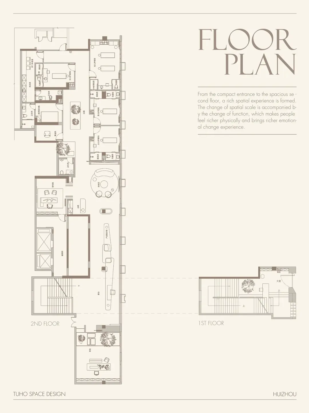 A detailed 2D architectural floor plan showcasing a modern house design featuring concrete and timber materials.