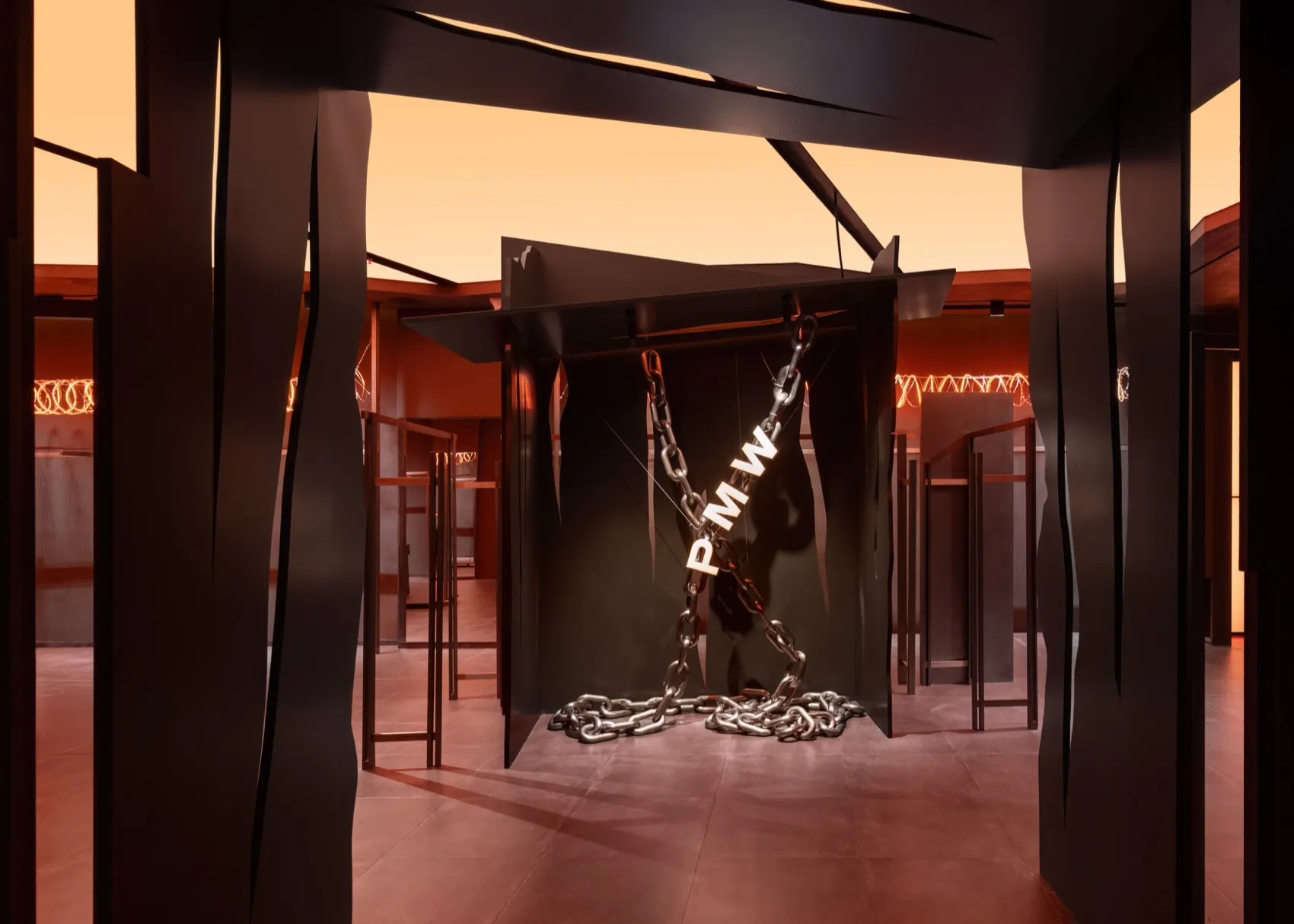 Metal camera installation in an industrial setting