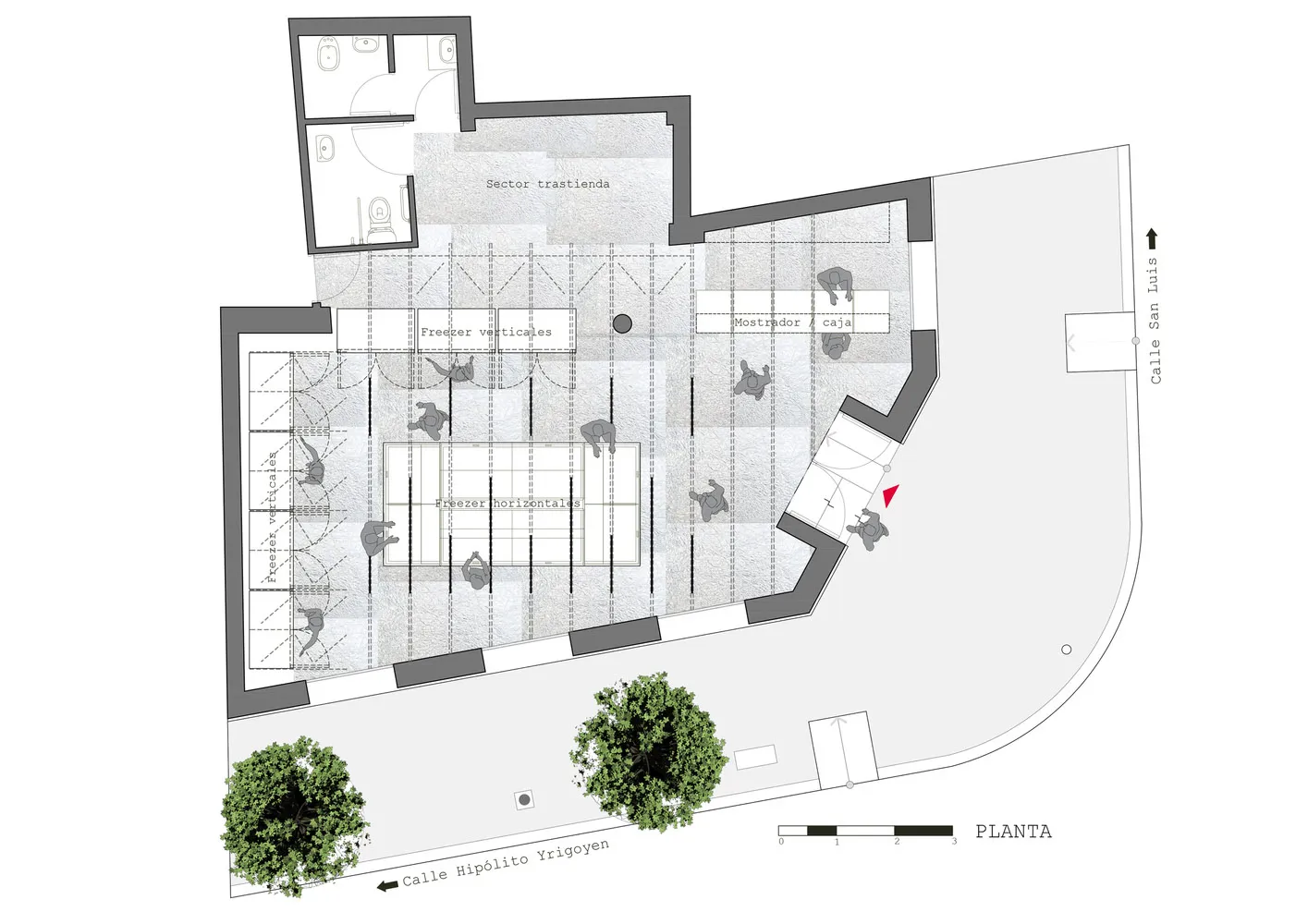 A detailed technical drawing of an industrial food plant's floor plan, showcasing the concrete structure and functional zones