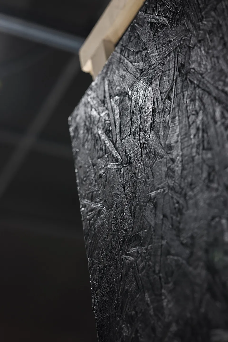 Architectural element with a metallic texture.