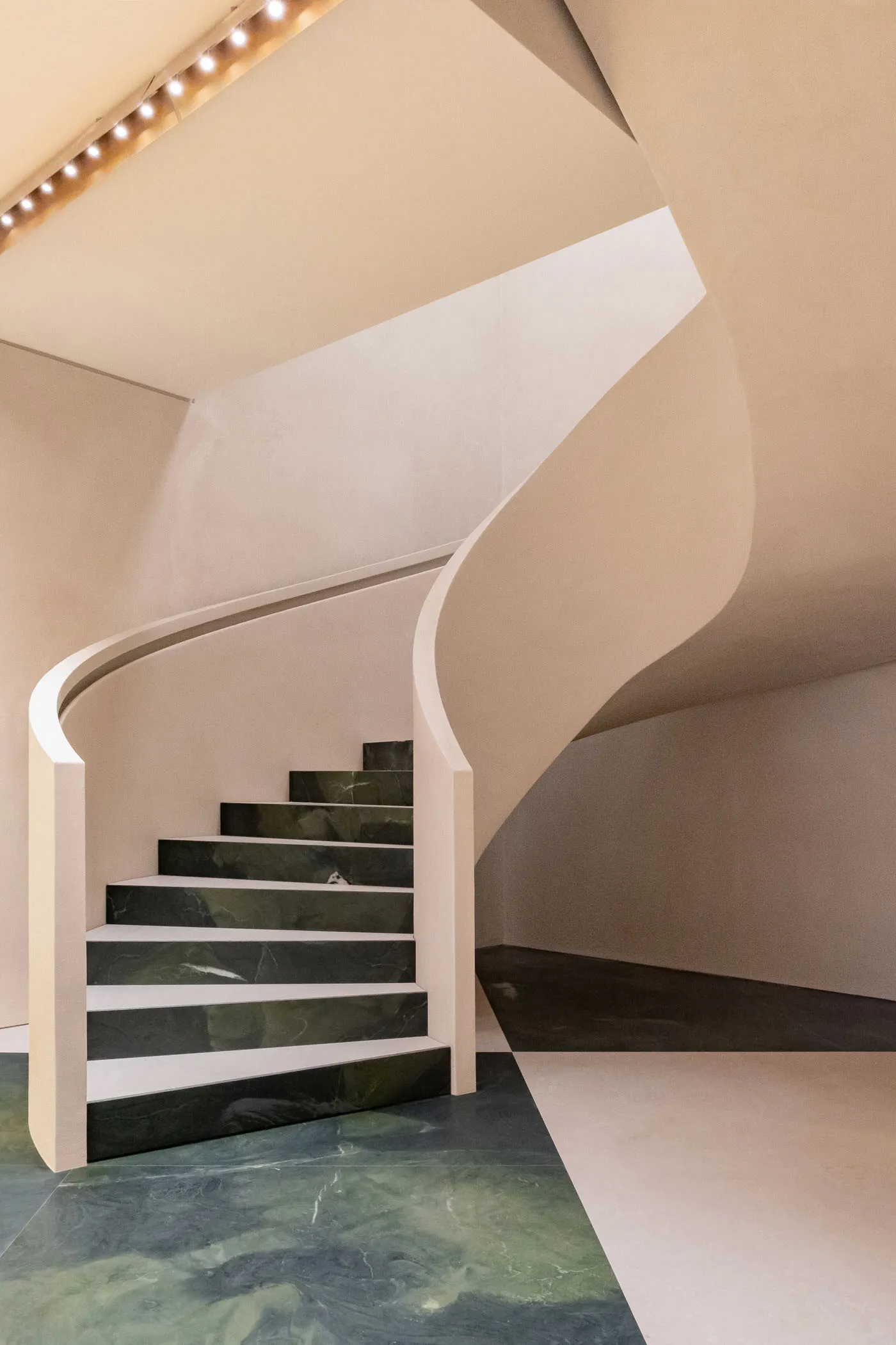 Modern interior design featuring marble elements