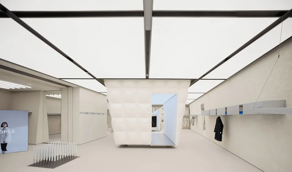 現代展覽空間採用混凝土與玻璃材質