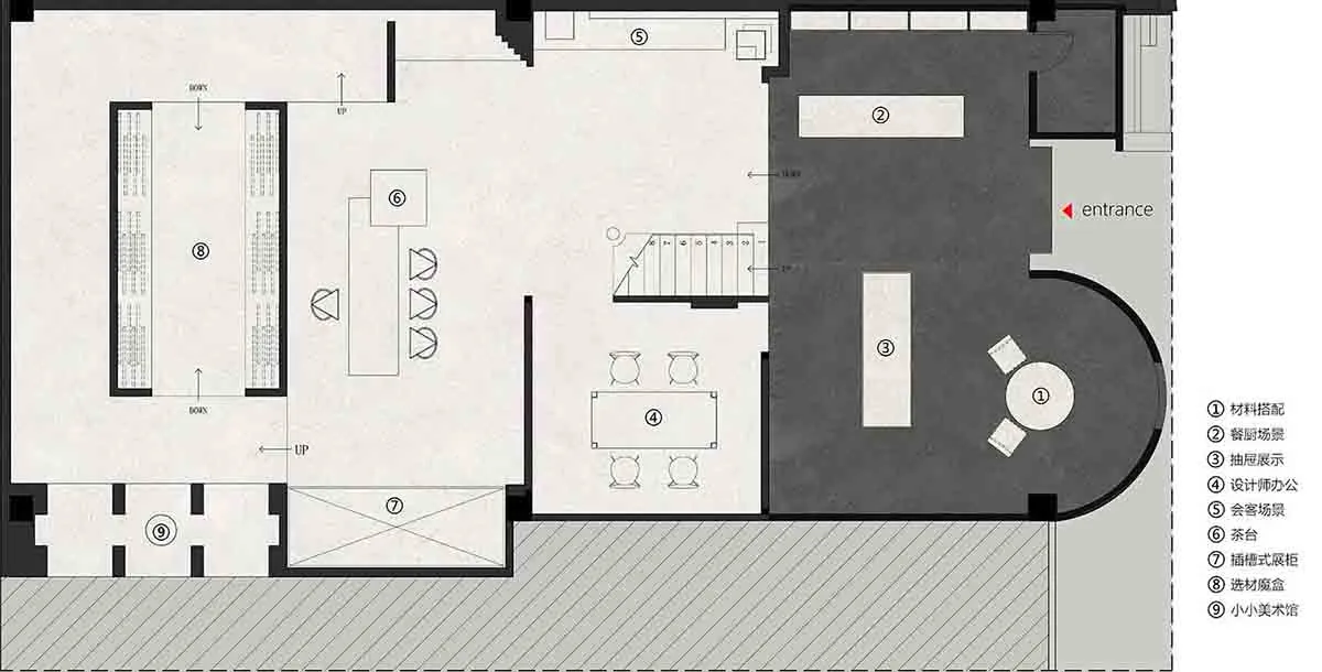 現代辦公空間的詳細2D建築圖
