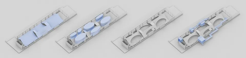 Detailed architectural blueprint of an interior design project.