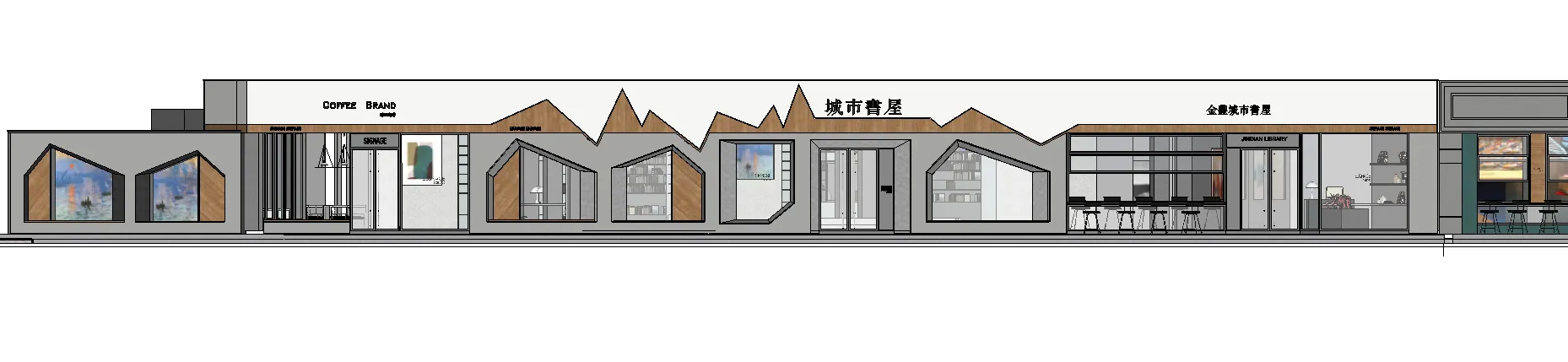 辦公室空間配置的2D技術圖面。