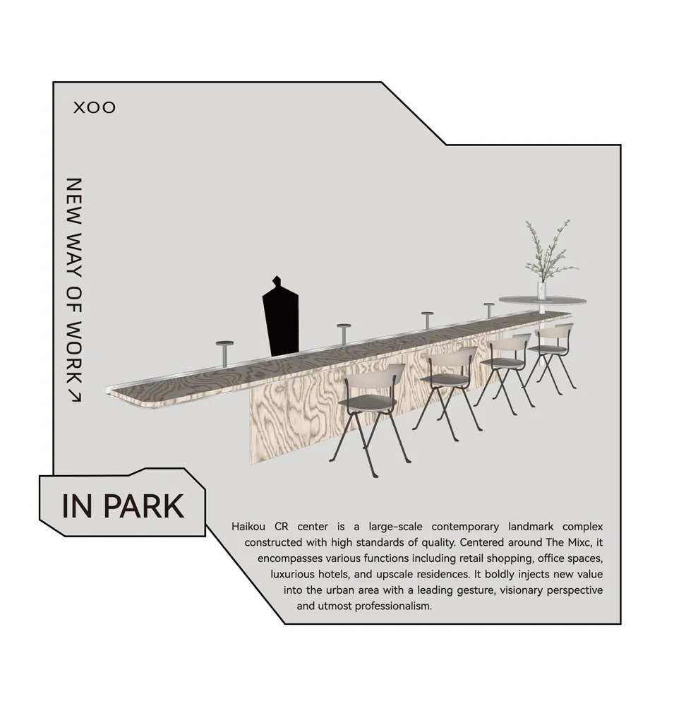 A modern cafe bar with wooden seating and tables, featuring stools for seating and a sleek, minimalist design.