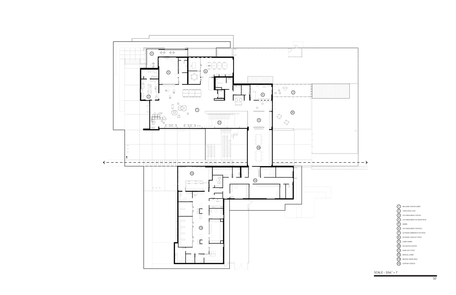 建築室內設計的平面圖,展示各房間與整體配置。
