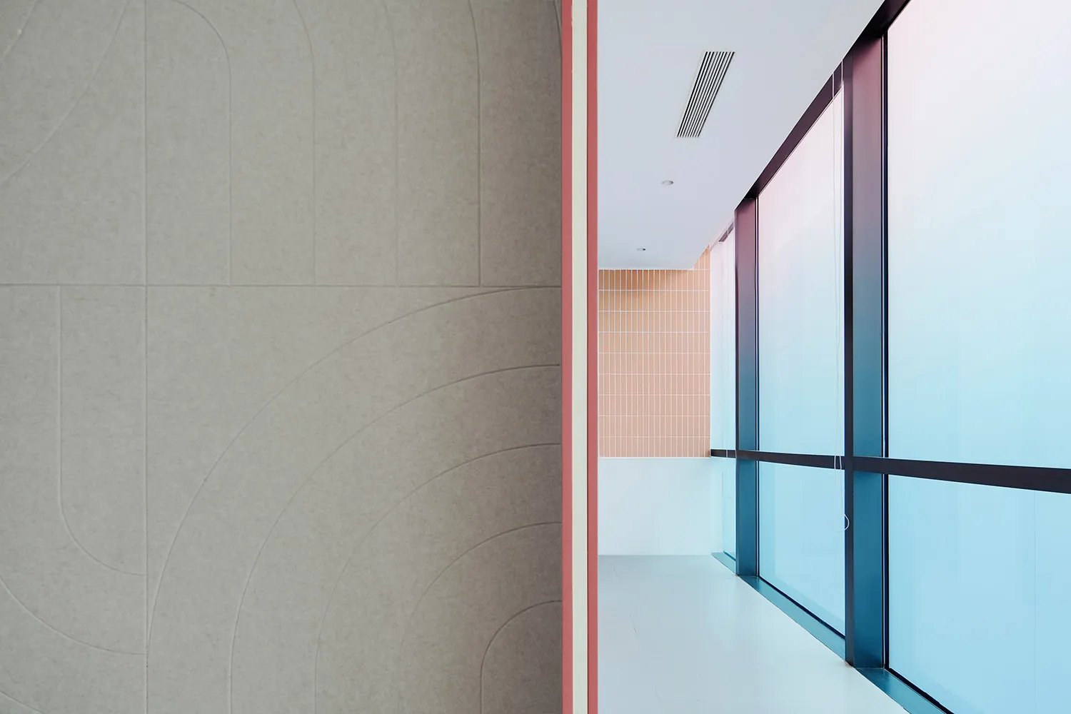 Modern office interior with glass walls