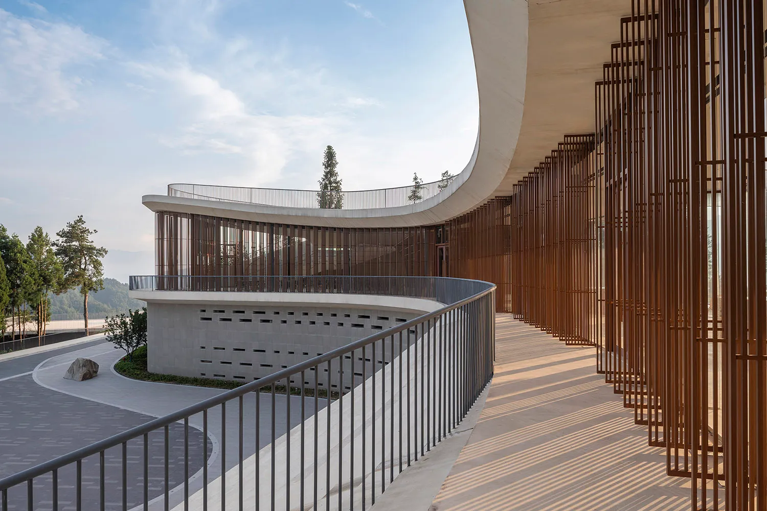 Modern building with concrete and glass elements