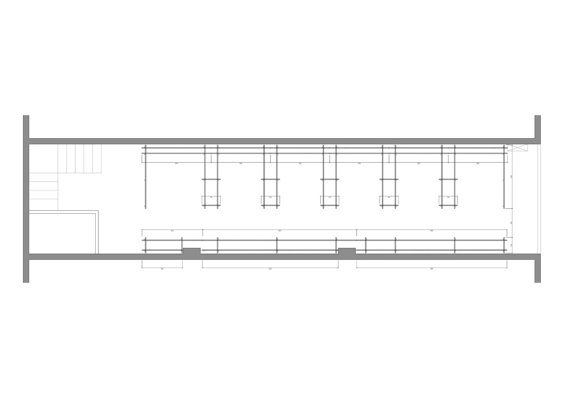 現代建築室內設計,展現金屬鋼架結構。