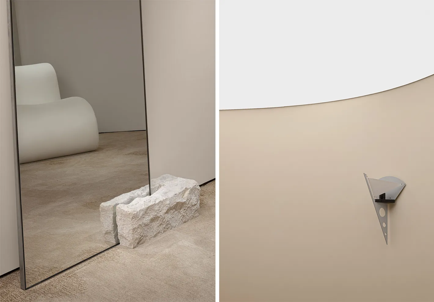Modern, minimalist interior with concrete elements.