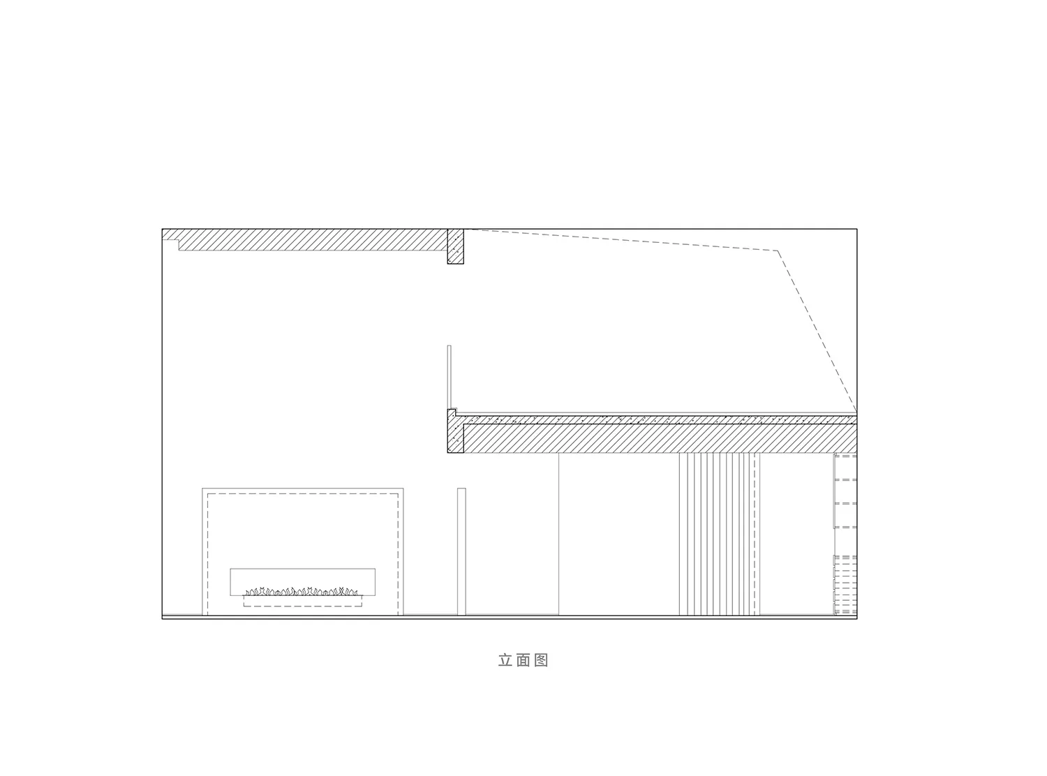 一張描繪現代室內建築平面圖的線稿圖。