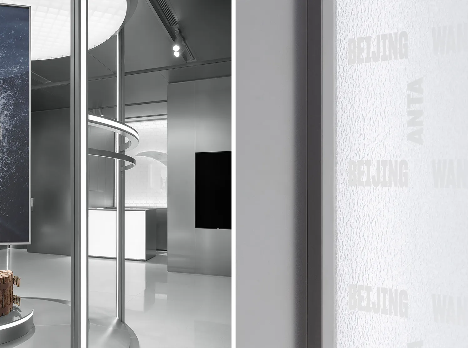 A modern retail storefront featuring glass and metal materials.