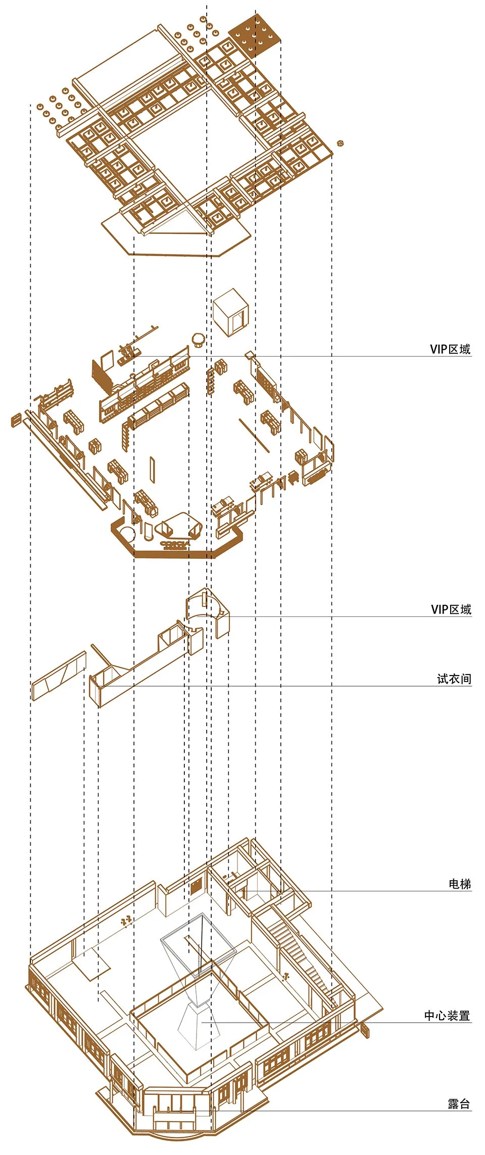 工業風活動空間，搭配現代玻璃天花板、木質牆面與桌椅