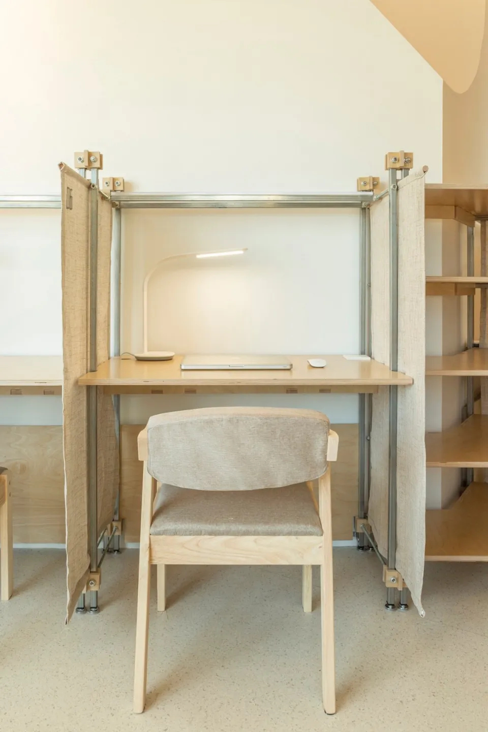 Minimalist workspace featuring sustainable wood materials for efficient working environment