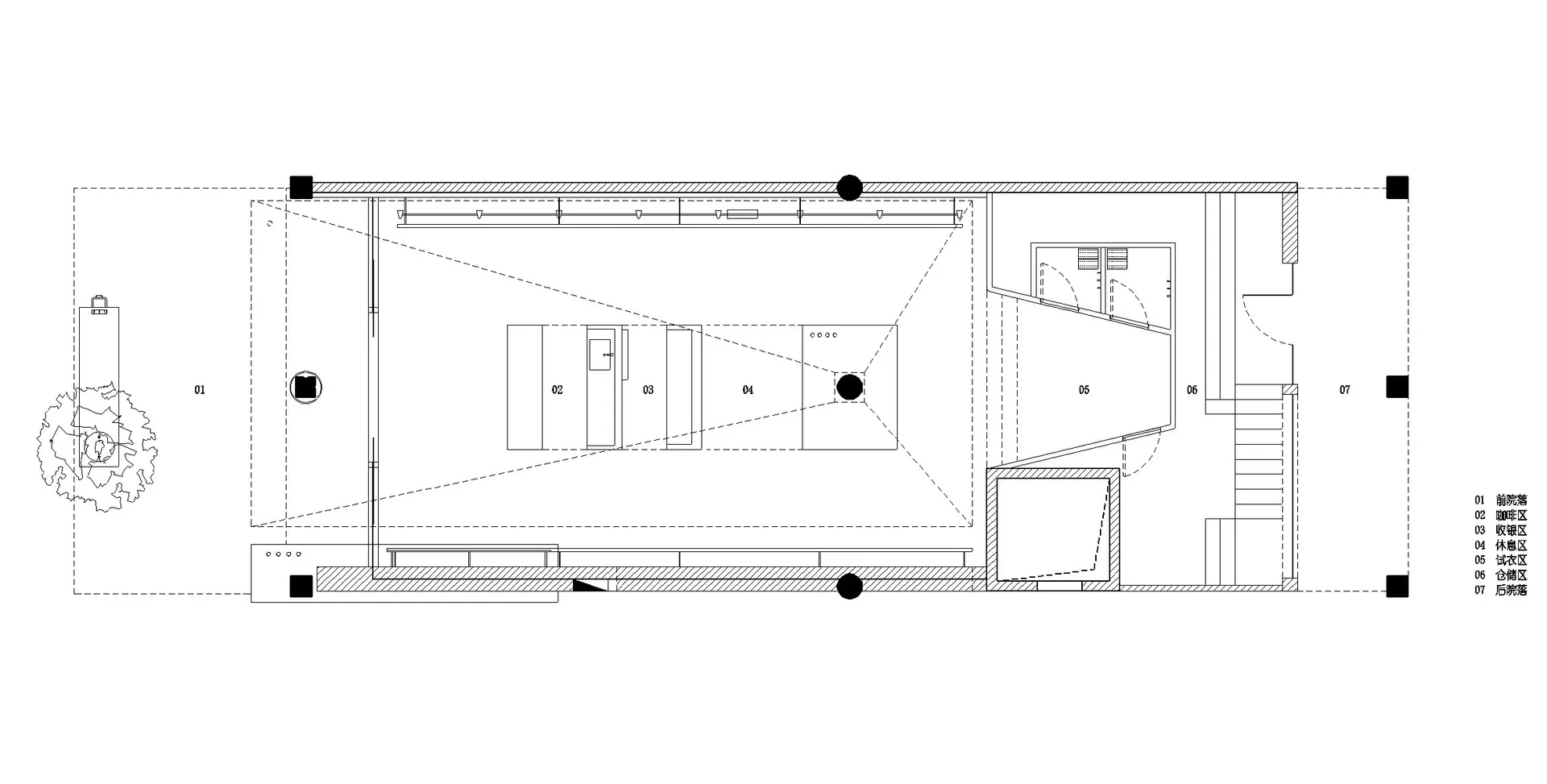 A minimalist office space with a contemporary floor plan.