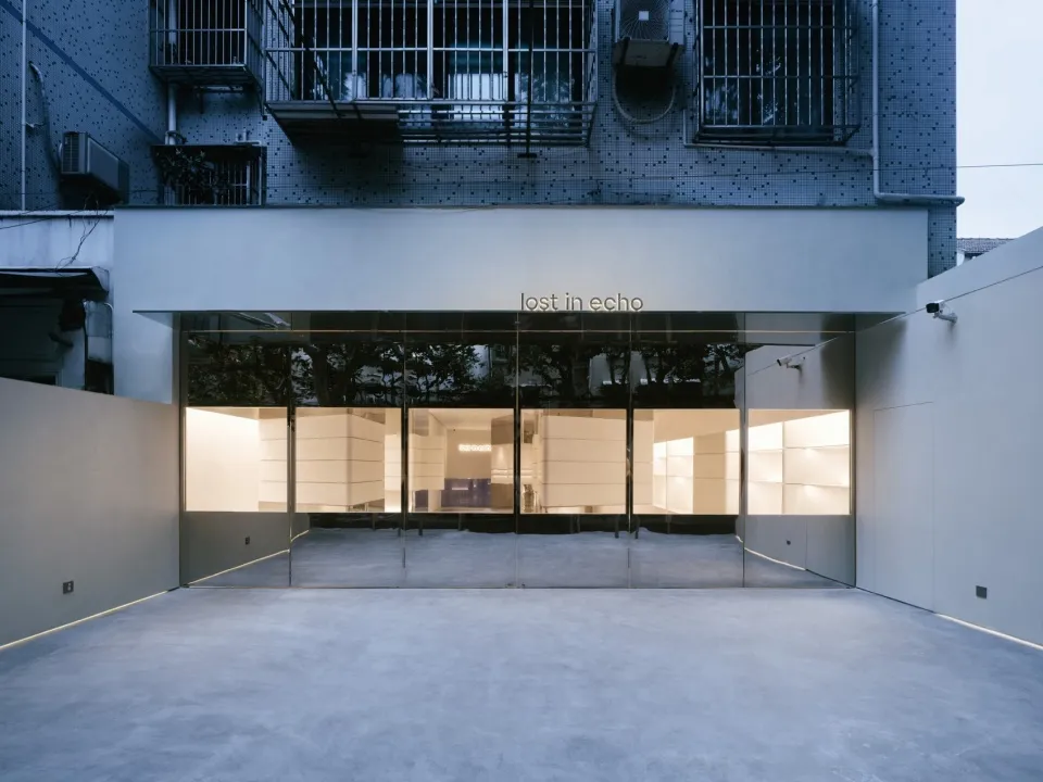 Modern storefront with large glass windows and sleek design