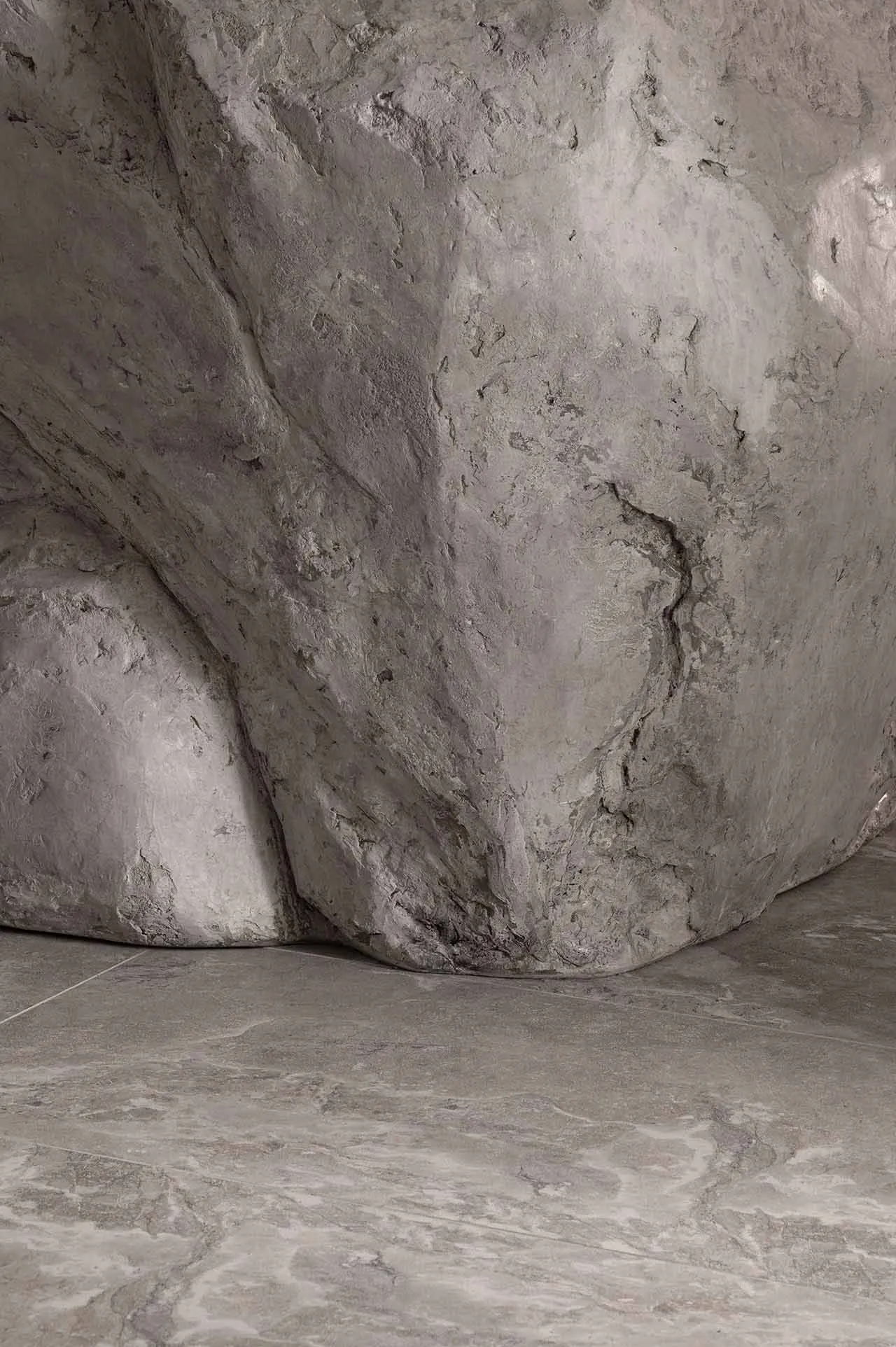 Concrete interior details showcasing structural elements in a grey environment.
