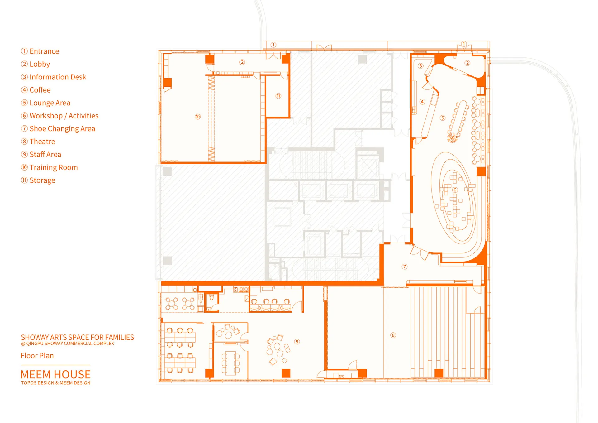 Floor plan of a modern office layout