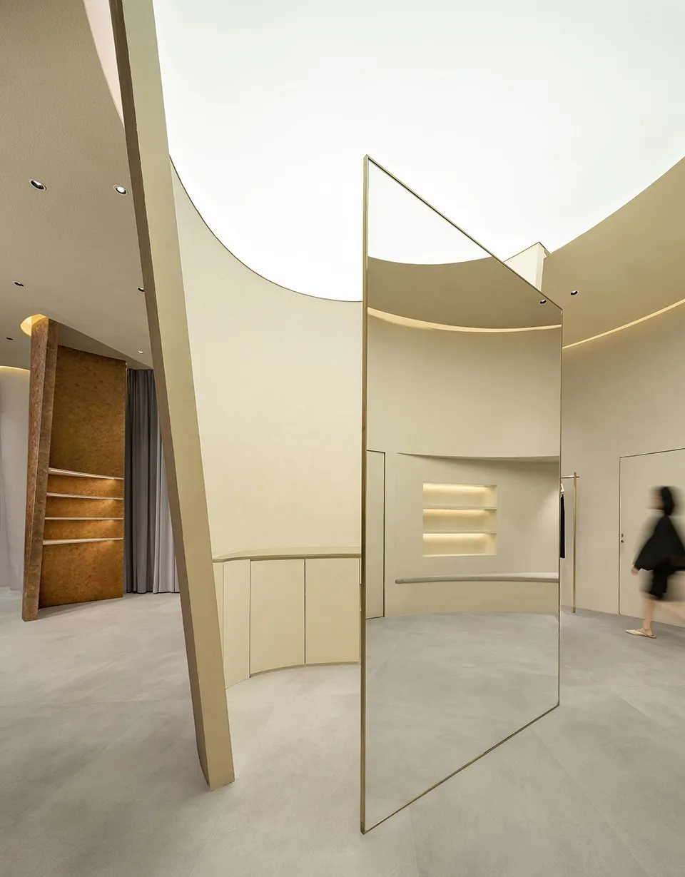 Modern retail store with glass features and minimalist design