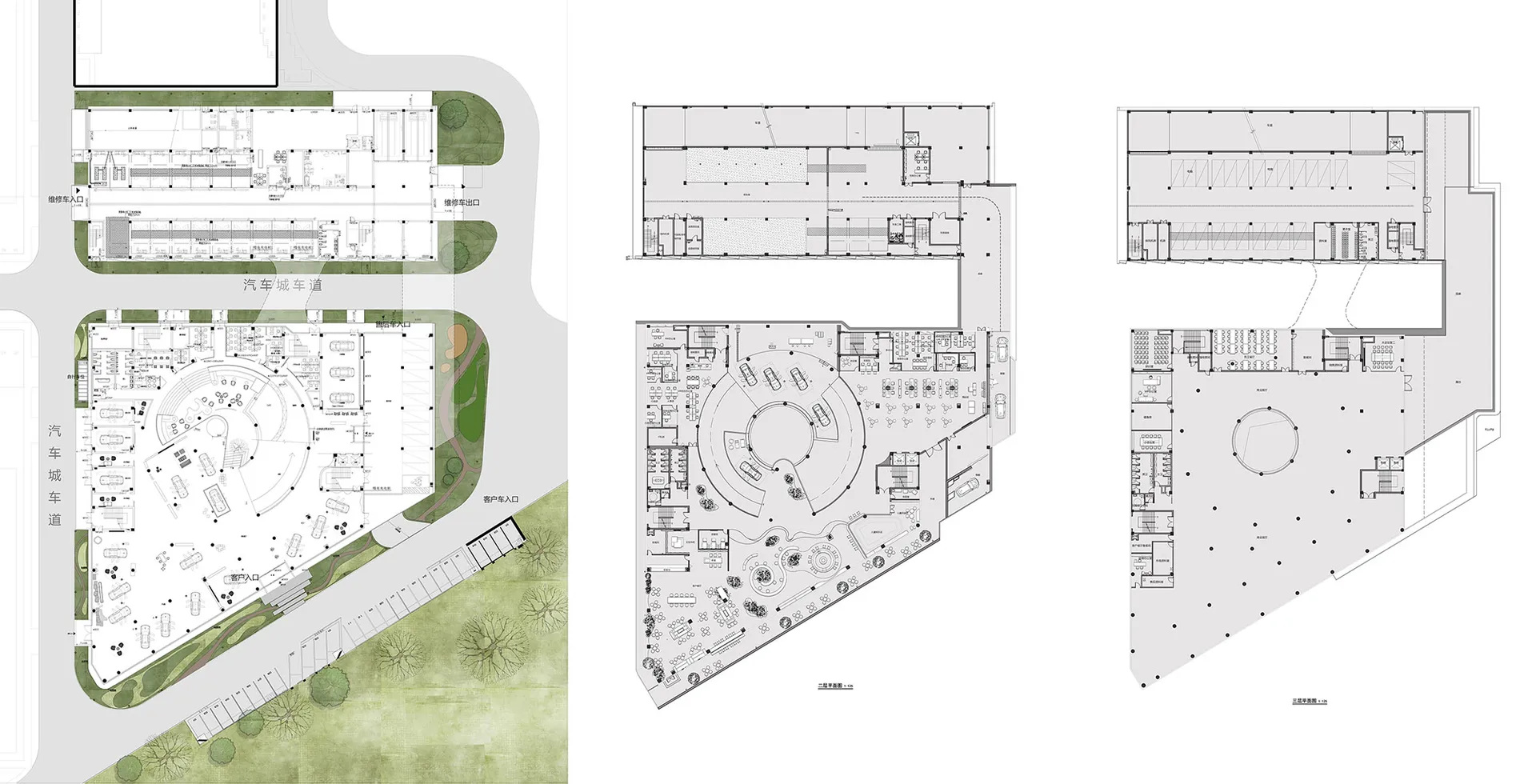 Industrial building floor plan showcasing a concrete structure.