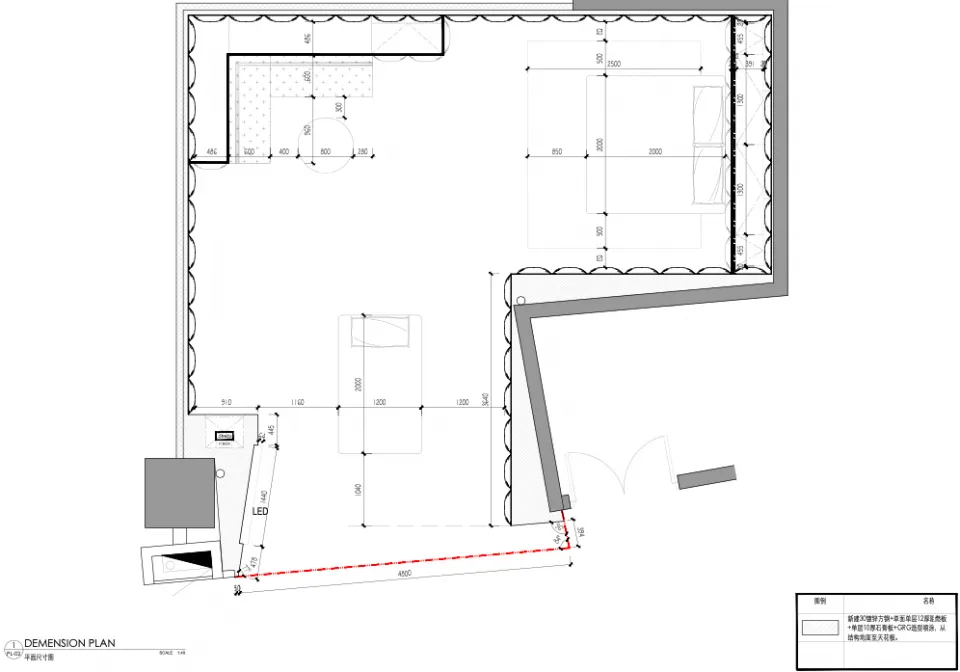 現代住宅建築的詳細建築平面圖，呈現多個攝影角度的視角。