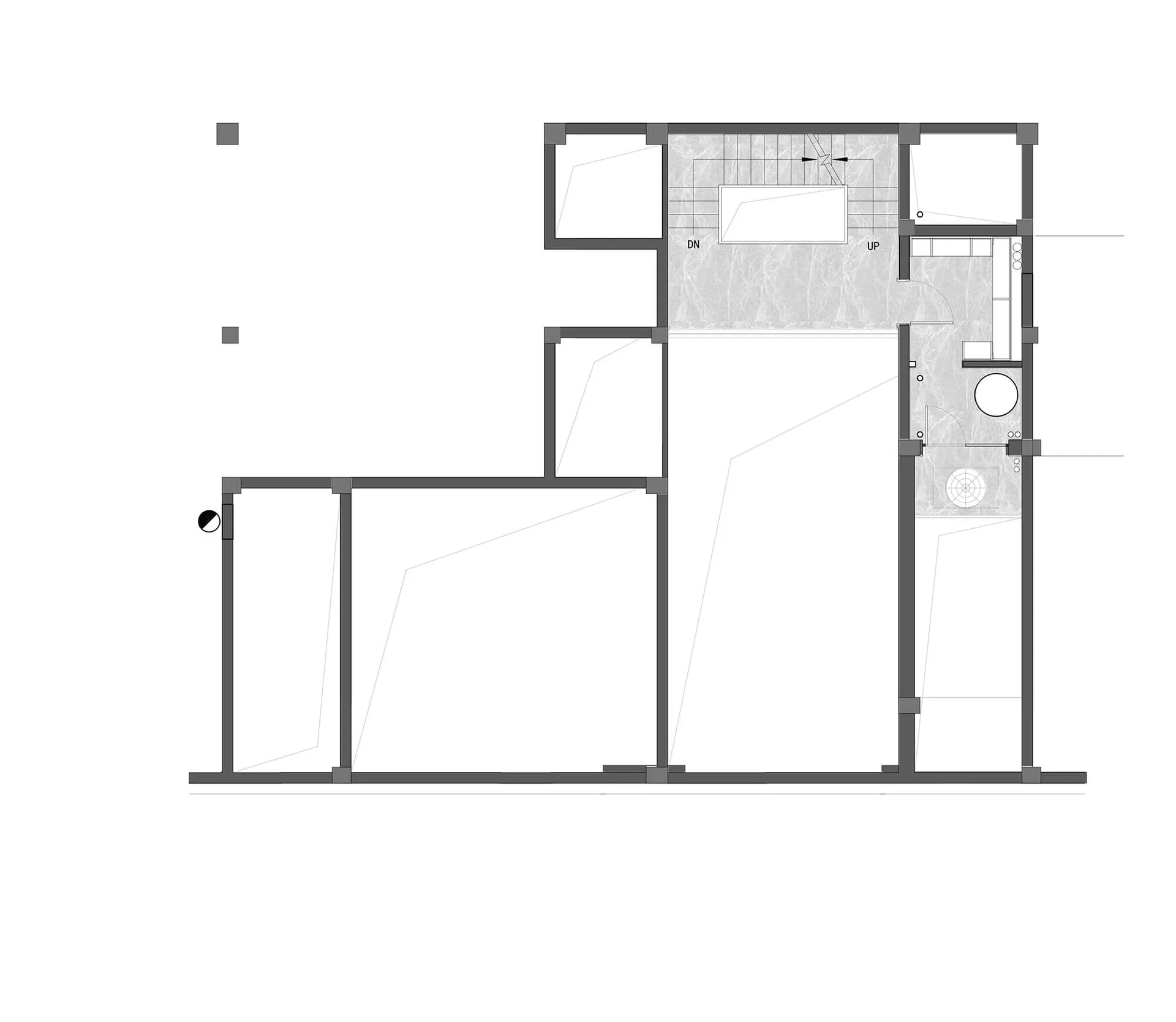 現代公寓平面圖，展示各個房間與空間配置。