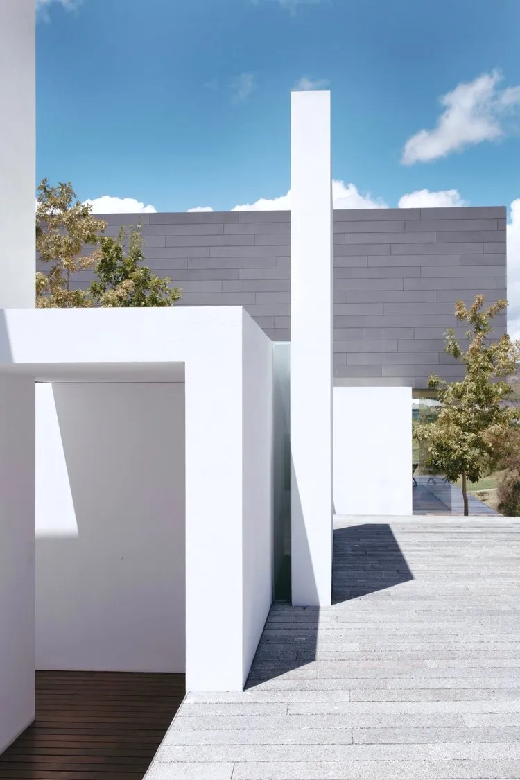 Modern building exterior made of concrete.