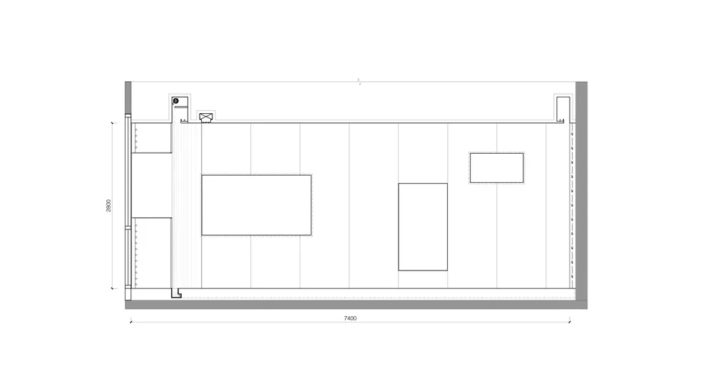 2D technical drawing of a floor plan