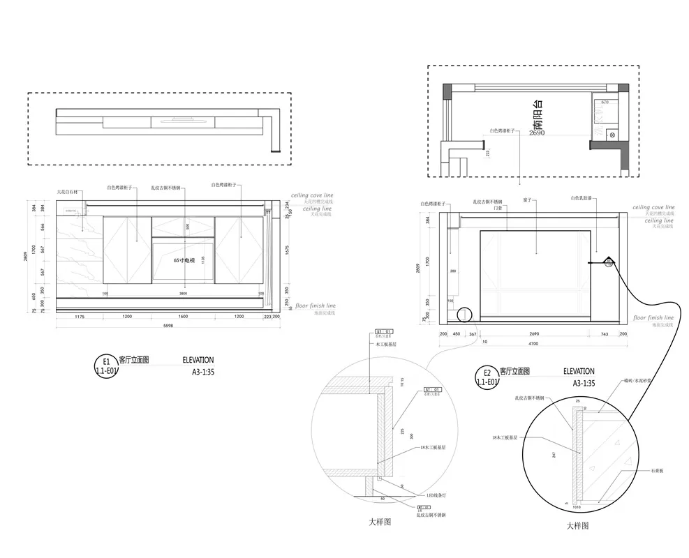 Modern floor plan with living room, kitchen, and bathroom